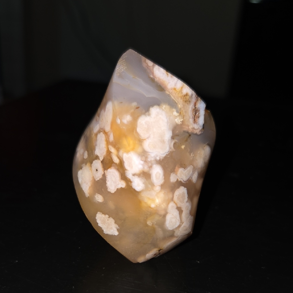 Flower Agate Flame Natural Stone Crystal Carving NEW